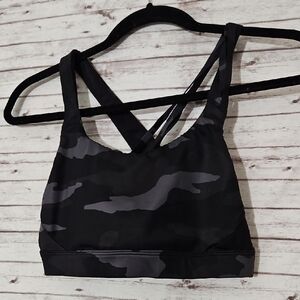 Athleta Black and Gray Camo Sports Bra